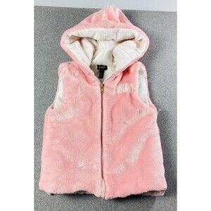 DKNY Toddler Vest Jacket Hodded Size 5 Pink